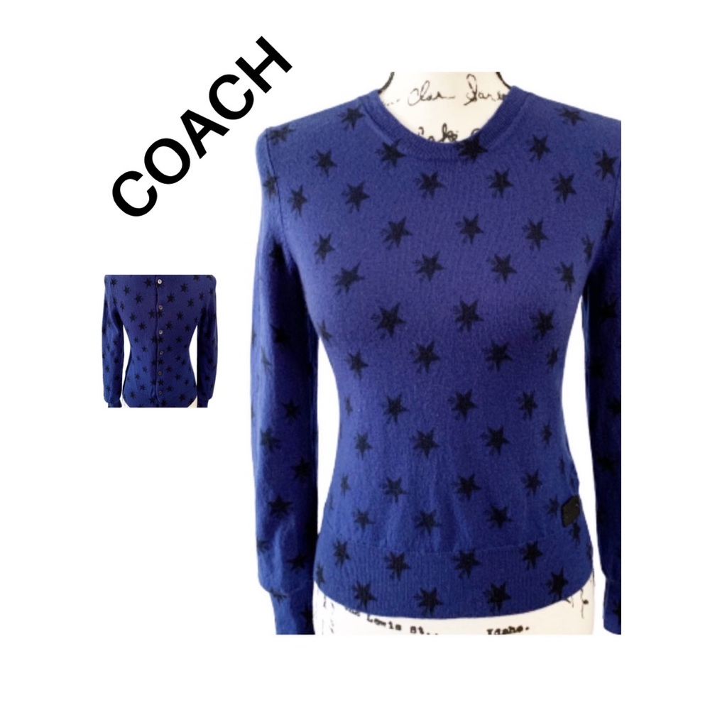 Coach Sweater Size S Button Back - Picture 1 of 8